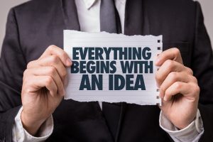 Everything Begins With An Idea paper sign